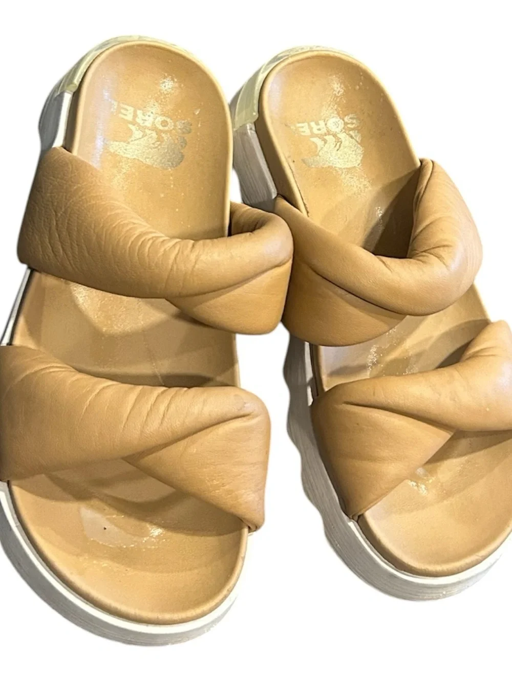 Sorel Vibe Twist Slide Sandals with White Sole